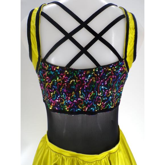 Dance Costume Revolution RC18586 Large Adult Green Jazz Sequin - Picture 5 of 9